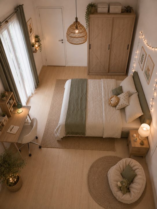 Seconde chambre de l'appartement témoin ROOTS